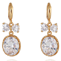 Gets® Jewelry Earring Brass 18K gold plated with cubic zirconia nickel lead & cadmium free Sold By Pair