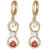 Gets® Jewelry Earring Brass Number 8 18K gold plated with cubic zirconia nickel lead & cadmium free Sold By Pair