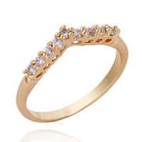 Bliver® Finger Ring, Messing, 18K forgyldt, med cubic zirconia, nikkel, bly & cadmium fri, 16mm, Størrelse:8, Solgt af PC