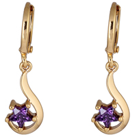 Gets® Jewelry Earring Brass 18K gold plated with cubic zirconia nickel lead & cadmium free Sold By Pair