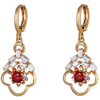 Gets® Jewelry Earring Brass Flower 18K gold plated with cubic zirconia nickel lead & cadmium free Sold By Pair