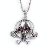 Gets® Jewelry Necklace Zinc Alloy with iron chain Skull antique bronze color plated lantern chain & with rhinestone nickel lead & cadmium free Sold Per Approx 27.5 Inch Strand