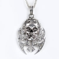 Gets® Jewelry Necklace Zinc Alloy with iron chain Skull antique bronze color plated lantern chain & with rhinestone nickel lead & cadmium free Sold Per Approx 27.5 Inch Strand