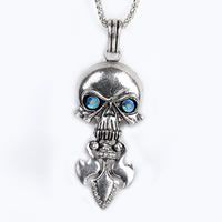 Gets® Jewelry Necklace Zinc Alloy with iron chain Skull antique bronze color plated lantern chain & with rhinestone nickel lead & cadmium free Sold Per Approx 27.5 Inch Strand