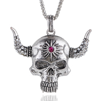 Gets® Jewelry Necklace Zinc Alloy with iron chain Skull antique bronze color plated lantern chain & with rhinestone nickel lead & cadmium free Sold Per Approx 27.5 Inch Strand