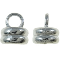 Cink ötvözet End Cap, platina színű bevont, nikkel, ólom és kadmium mentes, 9x10mm, Lyuk:Kb 3.5mm, Kb 905PC-k/KG, Által értékesített KG