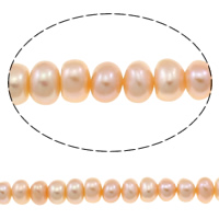 Button Kulturan Slatkovodni Pearl perle, Dugme, prirodan, roze, 7-8mm, Rupa:Približno 0.8mm, Prodano Per Približno 15 inčni Strand