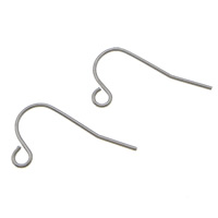 Tíotáiniam Hook earring, le lúb, dath bunaidh, 21x12x0.8mm, 0.8mm, Poll:Thart 2.5mm, 200Péirí/Lot, Díolta De réir Lot