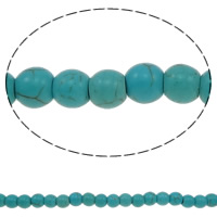 Grânulos de turquesas, Turquesa sintética, Roda, tamanho diferente para a escolha, azul, Buraco:Aprox 1-1.5mm, vendido para Aprox 15 inchaltura Strand