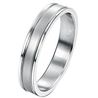 Titantium Steel fingerring, Stainless Steel, for mennesket, oprindelige farve, 6mm, Størrelse:8, Solgt af PC