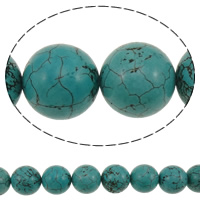 Tyrkysové korálky, Přírodní Turquoise, Kolo, modrý, 14mm, Otvor:Cca 1mm, Cca 29PC/Strand, Prodáno za Cca 15 inch Strand