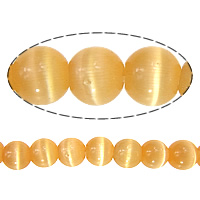 Perles de bijoux oeil de chat, Rond, orange rougeâtre, 5mm, Trou:Environ 1mm, Longueur Environ 15 pouce, 20Strandstoron/lot, Environ 80PC/brin, Vendu par lot