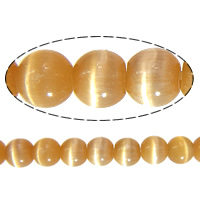 Perles de bijoux oeil de chat, Rond, orange rougeâtre, 3mm, Trou:Environ 0.8mm, Longueur Environ 16 pouce, 20Strandstoron/lot, Environ 40PC/brin, Vendu par lot