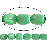 Grânulos jóias de olho de gato, Pedra olho de gato, Retângulo, verde, 18x13mm, Buraco:Aprox 1.5mm, comprimento Aprox 16 inchaltura, 10vertentespraia/Lot, Aprox 22PCs/Strand, vendido por Lot