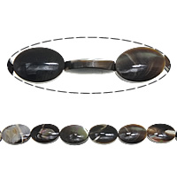 Top Shell Bead, Flat Oval, 13x9x4mm, Hål:Ca 1mm, Längd Ca 16 inch, 5Strands/Lot, Säljs av Lot