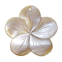 Natural Pink Shell Pendants Flower Approx 2mm Sold By Lot