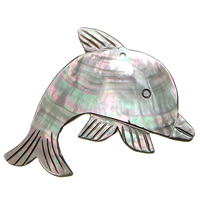 Gamtos Juoda Shell Pakabukai, Juoda "Shell", Delfinas, 58x45x2mm, Skylė:Apytiksliai 2mm, 10kompiuteriai/Pirkimo, Pardavė Pirkimo