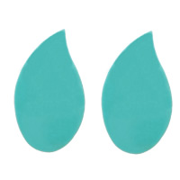 Cabochon in plastica, Lacrima, a fondo piatto, turchese, 13x22.50x2mm, 50PC/lotto, Venduto da lotto