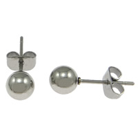 Stainless Steel Stud fülbevaló, az eredeti szín, 6mm, Által értékesített PC