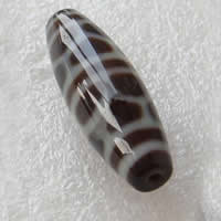 Prirodni Tibetanski Agate Dzi perle, Tibetanski ahat, Oval, u dvije nijanse, Razred AAA, 11x38mm, Rupa:Približno 2mm, Prodano By PC