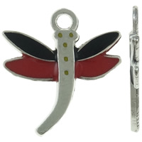 Zinc Alloy Animal Pendants Dragonfly platinum color plated enamel nickel lead & cadmium free Approx 2mm Sold By Bag