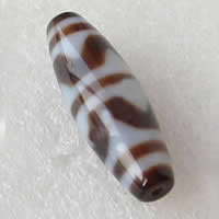 Ágata natural tibetano Dzi Beads, Ágata tibetana, Oval, Grade AAA, 12x38mm, Buraco:Aprox 2mm, vendido por PC