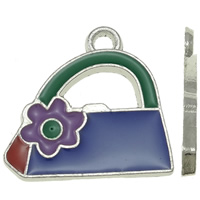 Zinc Alloy Handbag Pendants platinum color plated enamel nickel lead & cadmium free Approx 2mm Sold By Bag