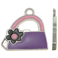 Zinc Alloy Handbag Pendants platinum color plated enamel nickel lead & cadmium free Approx 2mm Sold By Bag