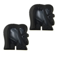 Zwart obsidiaan hangers, Black Obsidian, Olifant, 24x25x4mm, 5pC's/Lot, Verkocht door Lot