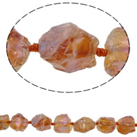 Orange Calcite Bead, Nuggets, 18-27.5mm, Poll:Thart 2.5mm, Fad Thart 15.7 Inse, 5Snáitheanna/Lot, Díolta De réir Lot