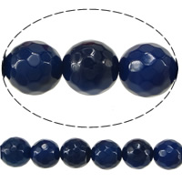 Grânulos de ágata azul natural, Ágata azul, Roda, facetada, 10mm, Buraco:Aprox 1.5mm, comprimento Aprox 15 inchaltura, 10vertentespraia/Lot, vendido por Lot