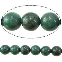 Nádúrtha Bán Turquoise Bead, Babhta, glas féar, 8mm, Poll:Thart 1mm, Fad Thart 16 Inse, 10Snáitheanna/Lot, Thart 58ríomhairí pearsanta/Snáithe, Díolta De réir Lot