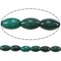 Turquesa branca natural grânulos, miçangas, Oval, verde escuro, 10x6.50mm, Buraco:Aprox 1mm, comprimento Aprox 16 inchaltura, 10vertentespraia/Lot, Aprox 42PCs/Strand, vendido por Lot