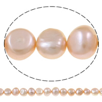 Barokna Kulturan Slatkovodni Pearl perle, prirodan, roze, 10-11mm, Rupa:Približno 0.8mm, Prodano Per Približno 14.5 inčni Strand