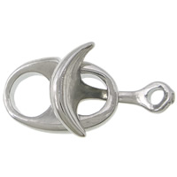 Sinc Alloy Clasp Leathar Corda, dath platanam plátáilte, nicil, luaidhe & caidmiam saor in aisce, 23x12x4mm, Poll:Thart 2mm, 100seiteanna/Lot, Díolta De réir Lot