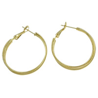 Gets® sieraden Earring, Messing, Donut, gold plated, nikkel, lood en cadmium vrij, 30mm, Verkocht door pair