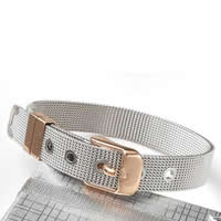 Roestvrij staal armbanden, 316L roestvrij staal, plated, two tone, 9mm, Lengte Ca 8 inch, 2strengen/Lot, Verkocht door Lot