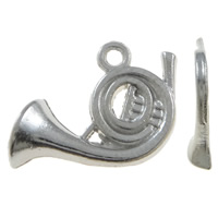 Musical Instrument Shaped Zinc Alloy Pendler, Musikinstrument, platin farve forgyldt, nikkel, bly & cadmium fri, 18.50x12.50x3mm, Hole:Ca. 1mm, 100pc'er/Bag, Solgt af Bag