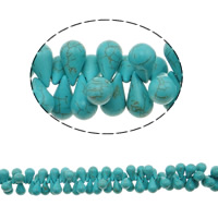 Tyrkysové korálky, Syntetický Turquoise, Slza, zelený, 16x9mm, Otvor:Cca 1mm, Cca 72PC/Strand, Prodáno za Cca 15 inch Strand