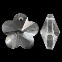 Crystal Přívěsky, Krystal, Květina, tváří & imitace CRYSTALLIZED™ krystal, Crystal Clear, 14x13x7mm, Otvor:Cca 1mm, 10PC/Bag, Prodáno By Bag