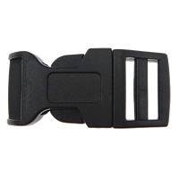 Πλαστική ύλη Σύρετε Release Buckle, μαύρος, 46x21x8mm, Τρύπα:Περίπου 16.5x3.5mm, 200PC/Παρτίδα, Sold Με Παρτίδα