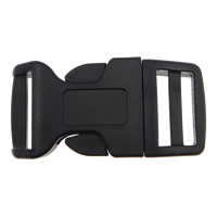 Plaisteach Slide Buckle Scaoileadh, dubh, 52.50x24.50x7.50mm, Poll:Thart 19x4mm, 200PC/Lot, Díolta De réir Lot