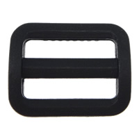 Plast Buckle, Rektangel, svart, 26.50x21x3mm, Hål:Ca 20.5x4.5mm, 200PC/Lot, Säljs av Lot