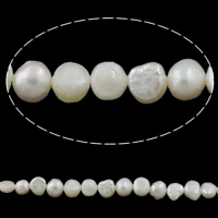 Barokní kultivované sladkovodní perle, Sladkovodní Pearl, Baroko, přírodní, bílý, 5-6mm, Otvor:Cca 0.8mm, Prodáno za Cca 14.2 inch Strand