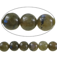 Perles en labradorite, Rond, 8mm, Trou:Environ 1mm, Longueur Environ 15 pouce, 10Strandstoron/lot, Environ 46PC/brin, Vendu par lot