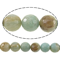 Amazonite Korálky, Kolo, tváří, smíšené barvy, 14mm, Otvor:Cca 1.2-1.4mm, Délka Cca 15 inch, 5přediva/Lot, Cca 27PC/Strand, Prodáno By Lot