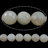 Perles en labradorite, Rond, facettes, 8mm, Trou:Environ 1mm, Longueur Environ 15 pouce, 2Strandstoron/lot, Environ 46PC/brin, Vendu par lot