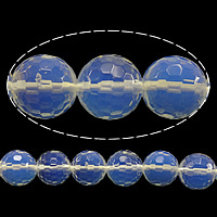 Zee Opaal Kralen, Sea Opal, Ronde, gefacetteerde, 8mm, Gat:Ca 1mm, Lengte Ca 15 inch, 10strengen/Lot, Ca 51pC's/Strand, Verkocht door Lot