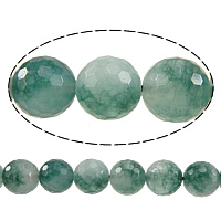 Natuurlijke zeegroene agaat kralen, Moss Agate, Ronde, gefacetteerde, 12mm, Gat:Ca 1.5mm, Lengte Ca 15 inch, 10strengen/Lot, Ca 32pC's/Strand, Verkocht door Lot