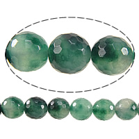 Färgat Jade Bead, Rund, fasetterad, 10mm, Hål:Ca 1.5mm, Längd Ca 15 inch, 10Strands/Lot, Ca 40PC/Strand, Säljs av Lot